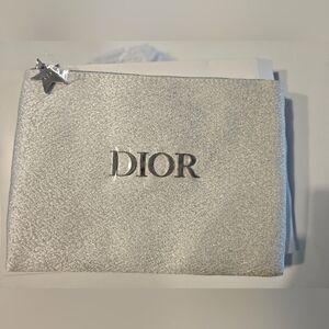 Dior Silver Metallic Cosmetic Pouch